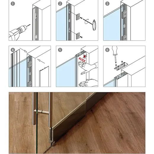 Alu Glasprofil 107x30x170mm - silber matt - Glas 10-10,76mm - 200cm