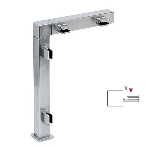 Hustenschutz Pfosten Edelstahl 20x20 - 20-132120 - links