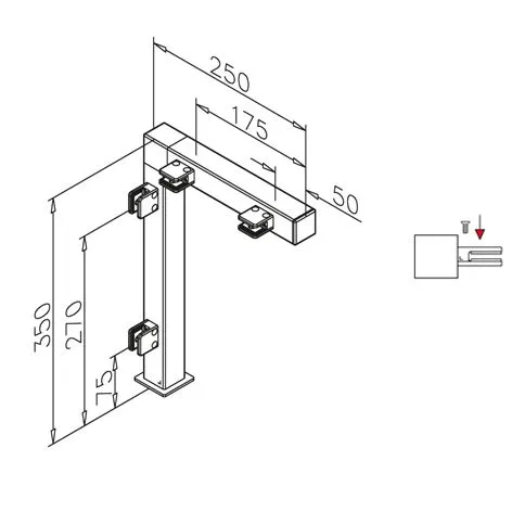 Hustenschutz Pfosten Edelstahl 20x20 - 20-132120 - links