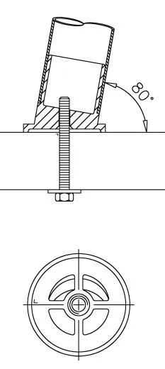 Edelstahl Design Rohr 25,4 mm Rohrbefestigungsh�lse 80�
