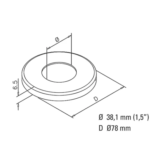 Edelstahl Design Rohr 38,1 mm Abdeckkappe Flansch
