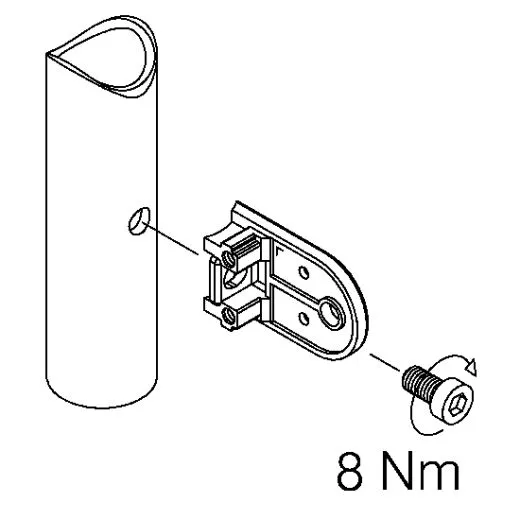 Edelstahl Dsgn Glasklemme 27 - Rohr 38,1 mm - Glas 6-8,76 mm