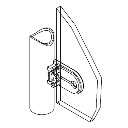 Edelstahl Dsgn Glasklemme 27 - Rohr 38,1 mm - Glas 6-8,76 mm