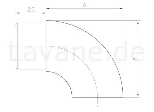 Edelstahl Endstck lang - fr Edelstahlrohr 42,4 mm