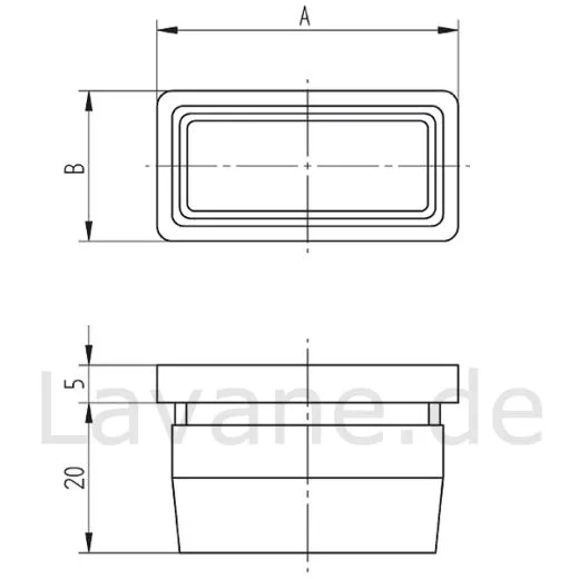 Endkappe Ecken gerundet Edelstahl Vierkant 30x30 mm