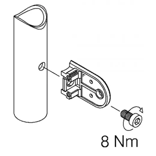 Messing Design Glasklemme 27 - Rohr 38,1 mm - Glas 6-8,76 mm