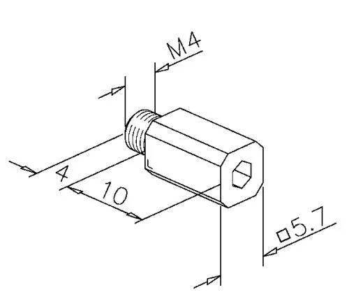 Rohradapter fr Edelstahlrohr 8x8 mm