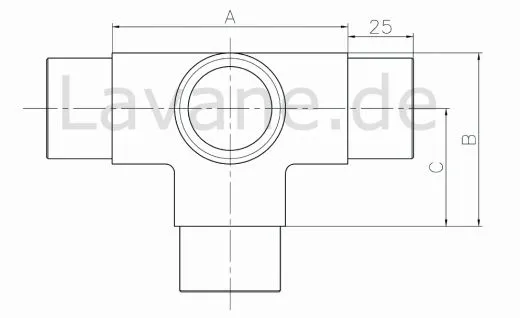 Edelstahl Rohrverbinder 4x90� f�r Edelstahlrohr 33,7 mm