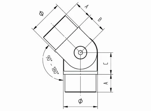 Edelstahl Rohrverbinder variabel Edelstahlrohr 42.4 mm