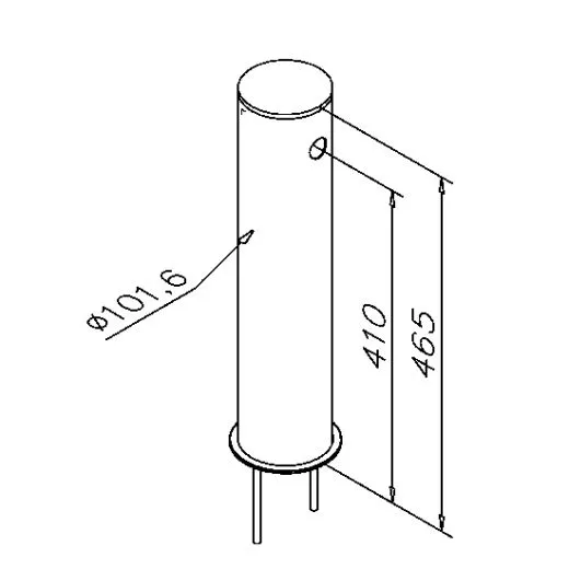 Modell 1050 - 101,6 mm 1 ltg Edelstahl Schanksule