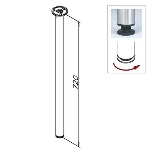 Edelstahl Design Tischfu� 20-62038 - Rohr � 38.1 mm
