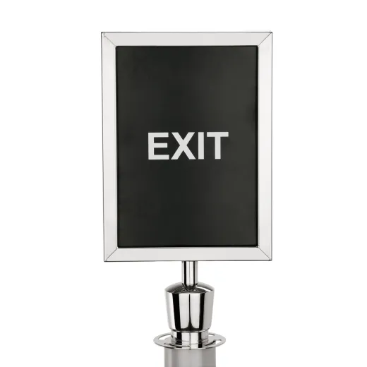 Schilderhalter fr Abgrenzungspfosten Chrom Design - ECO-Z