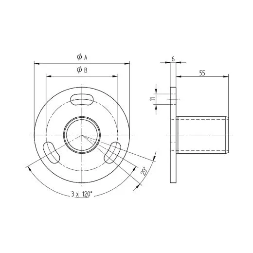 Edelstahl Einpressflansch 12-501 f�r Edelstahlrohr 42.4 mm