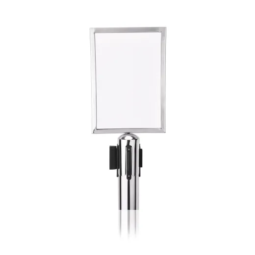 Schilderhalter A4-1 fr Chrom Design Abgrenzungspfosten - PRO-H