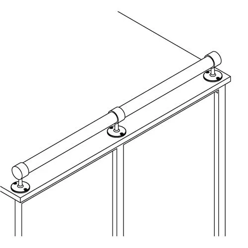 Edelstahl Design End-Rohrhalter fr Rohr 25,4 mm