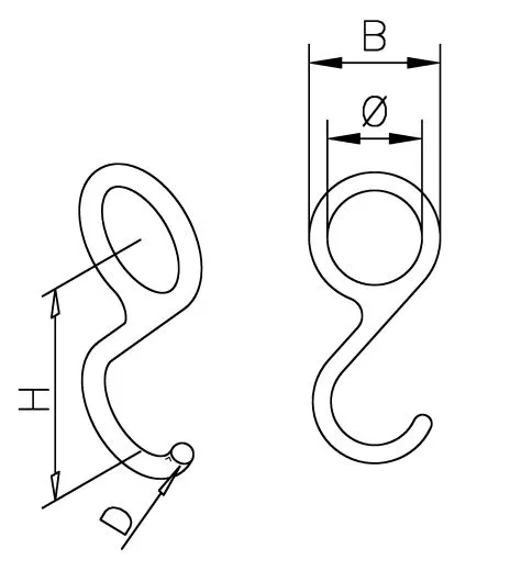 Edelstahl Design Relinghaken fr Rohr 19,0 mm