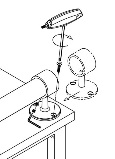 Edelstahl Design End-Rohrhalter fr Rohr 38,1 mm