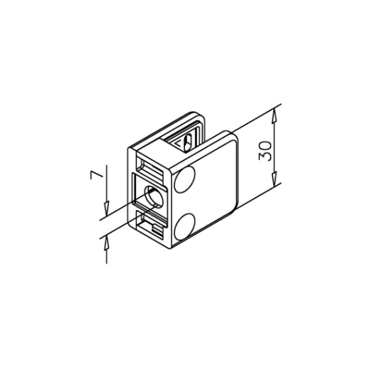 Messing matt Design Glasklemme 23 - Flachmontage - Glas 4-8.76mm