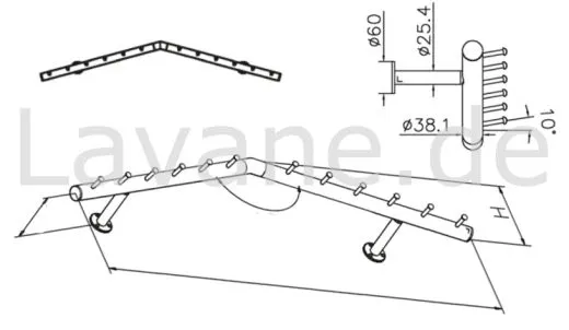 Wurstgehnge 20-7140-100 - Rohr  38.1 mm - Edelstahl Design - 1.000 mm