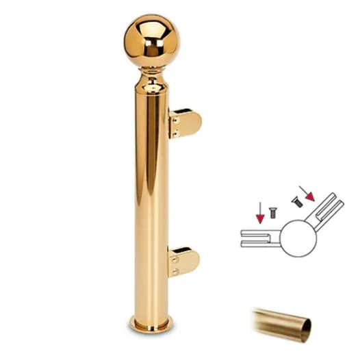 Hustenschutz Pfosten 20-140-25 45 - Rohr  25.4 mm - Messing matt Optik