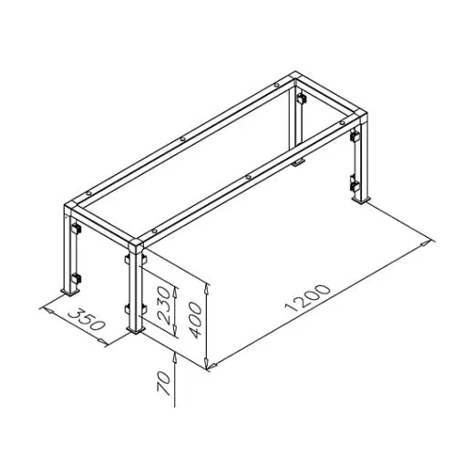 Hustenschutz Gestell Anthrazit schwarz vierkant 20x20 - 20-011020