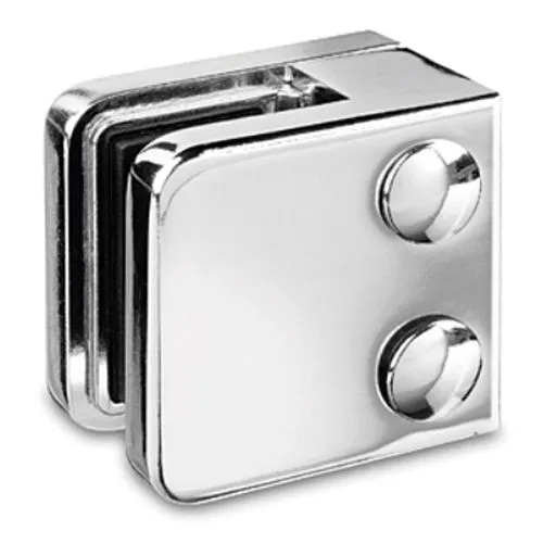 Chrom Design Glasklemme - 21 - Flachmontage - Glas 6-10 mm