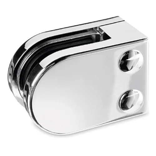 Chrom Design Glasklemme - 22 - Flachmontage - Glas 6-10 mm