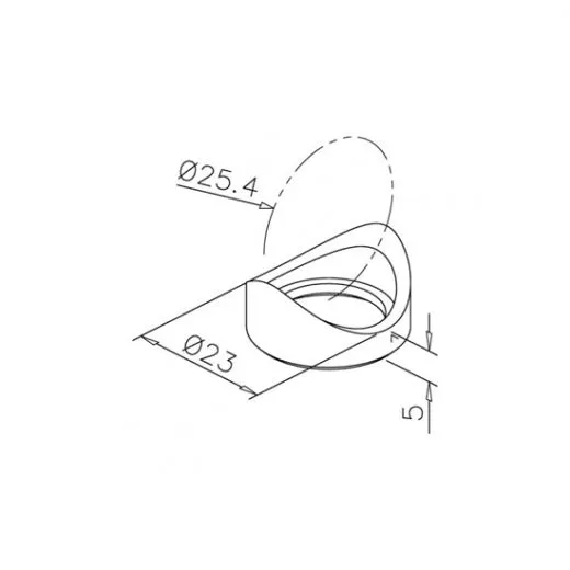 Anthrazit Design Adapterring Mini LED Rohr 25,4 mm