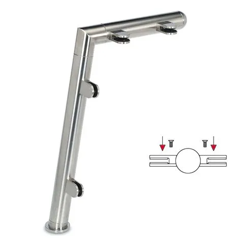 Hustenschutz Pfosten 20-120-38 mitte - Rohr  38.1 mm - Edelstahl Design