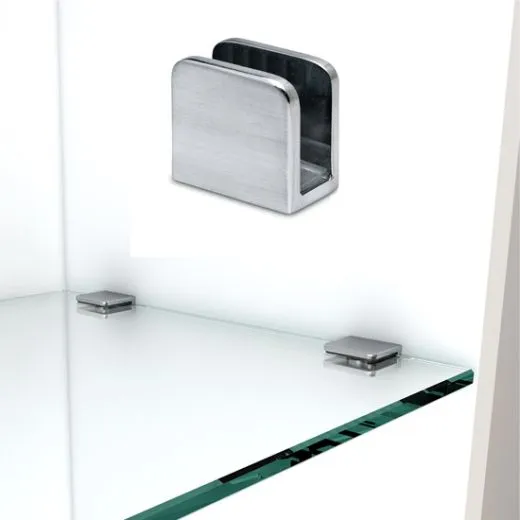 Glasplattentrger 221210 Chrom Design Glas 06-08 mm Wandmontage