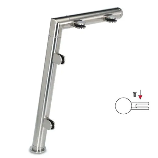 Hustenschutz Pfosten 20-120-38 links - Rohr  38.1 mm - Edelstahl Design