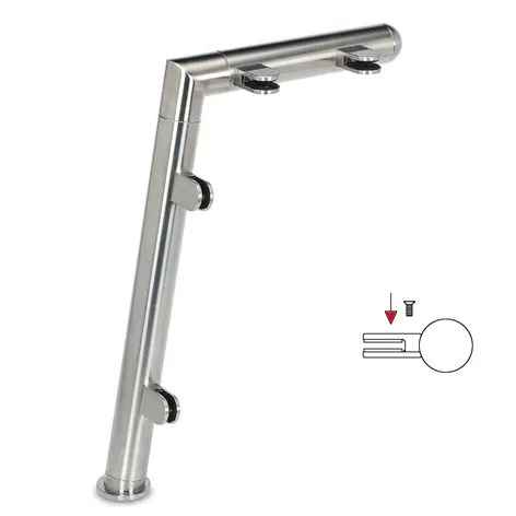 Hustenschutz Pfosten 20-120-38 rechts - Rohr  38.1 mm - Edelstahl Design
