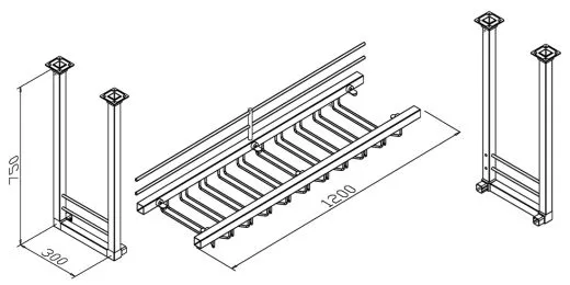 Edelstahl Flaschenbord 20 4388 - 120 cm Breit