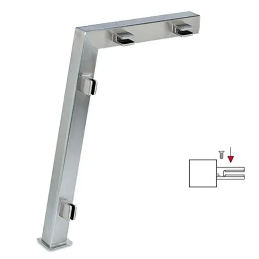 Hustenschutz Pfosten 20-122-35 links - Rohr 35x35 mm - Edelstahl Design