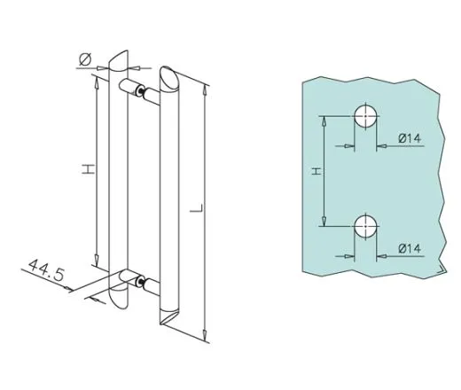 Edelstahl Trgriff Modell 475804 - 38,1 mm - L 400 mm