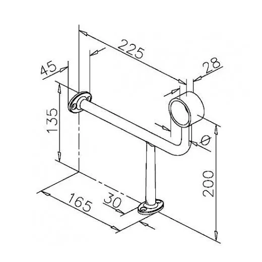 Messing matt Design Fu�laufst�tze Rohr 38,1 mm 20-0107