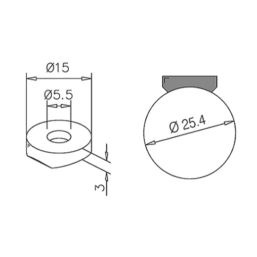 Messing matt Design Mini Rail Adapter 10 mm auf 25.4 mm