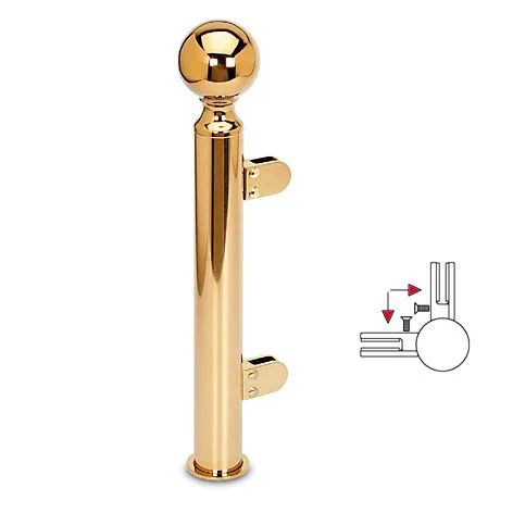 Hustenschutz Pfosten 20-140-38 -90 - Rohr  38.1 mm - Messing Design