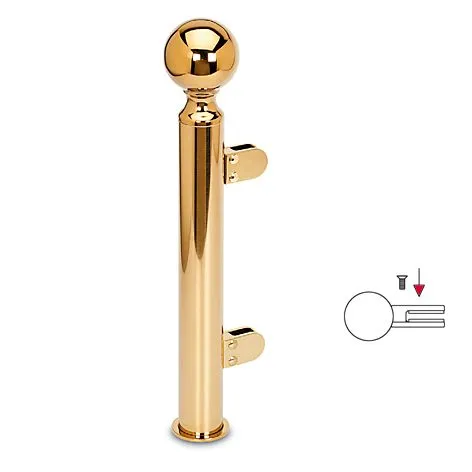 Hustenschutz Pfosten 20-140-38 links - Rohr  38.1 mm - Messing Design