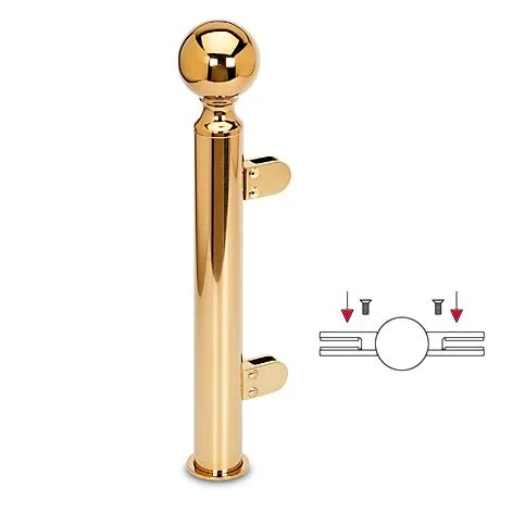 Hustenschutz Pfosten 20-140-38 mitte - Rohr  38.1 mm - Messing Design