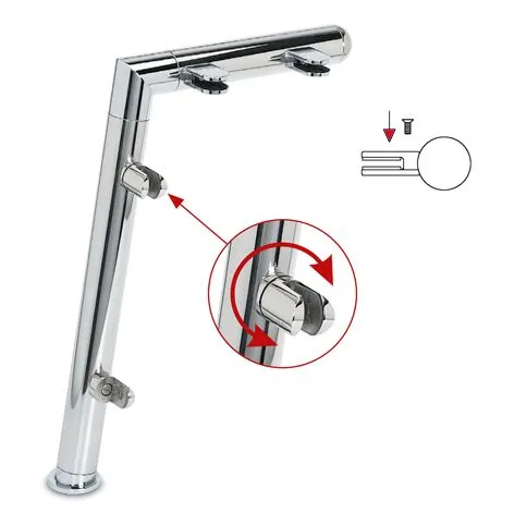 Hustenschutz Pfosten 20-121-25 rechts - Rohr  25.4 mm - Chrom Design