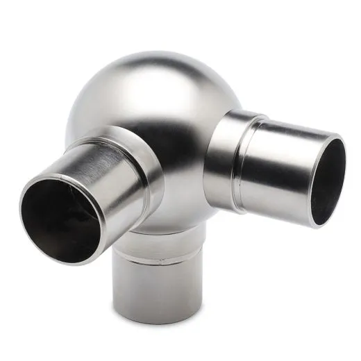 Edelstahl Design Rohr 25,4 mm Kugelrohrverbinder 3x90