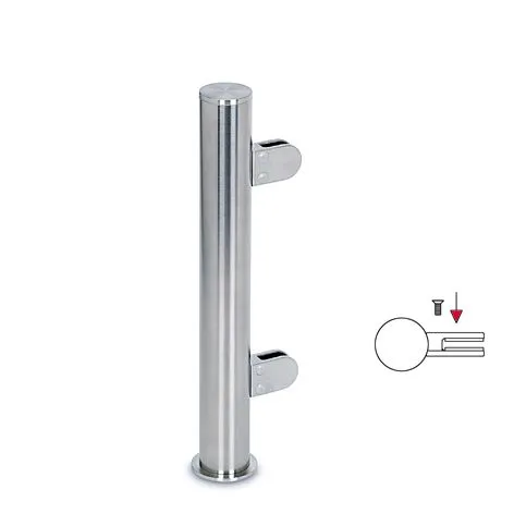 Hustenschutz Pfosten 20-150-38 links - Rohr  38.1 mm - Edelstahl Design