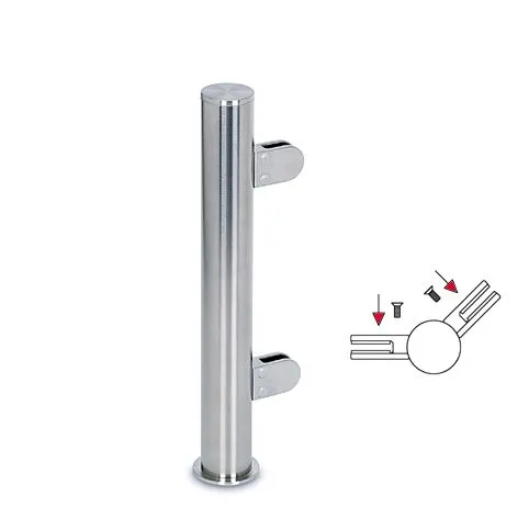 Hustenschutz Pfosten 20-150-38 -45 - Rohr  38.1 mm - Edelstahl Design