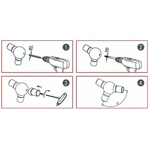 Adapter 25,4 mm fr Kugel Edelstahl Design