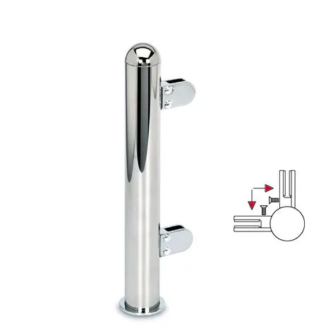 Hustenschutz Pfosten 20-160-25 -90 - Rohr  25.4 mm - Chrom Design