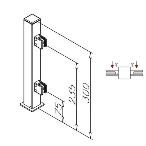 Hustenschutz Pfosten Edelstahl 35x35 - 20-162235 - mitte
