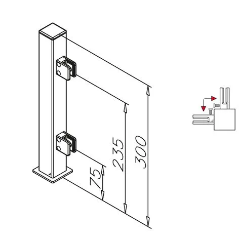 Hustenschutz Pfosten Edelstahl 35x35 - 20-162535 - 90