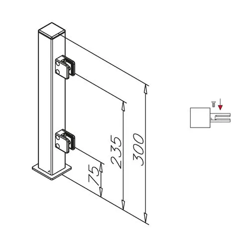Hustenschutz Pfosten Edelstahl 35x35 - 20-162135 - links