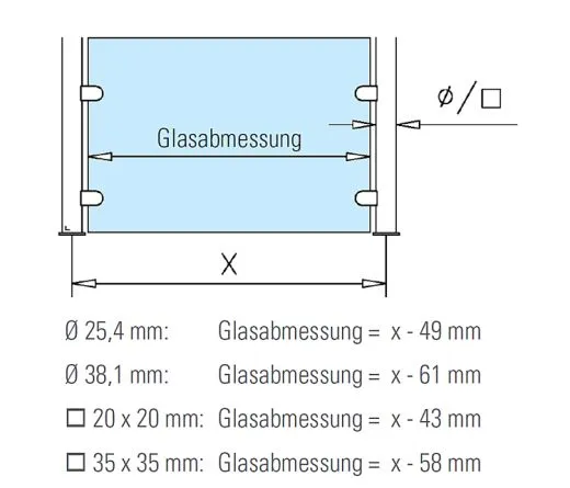 Hustenschutz Pfosten Edelstahl 35x35 - 20-162135 - links